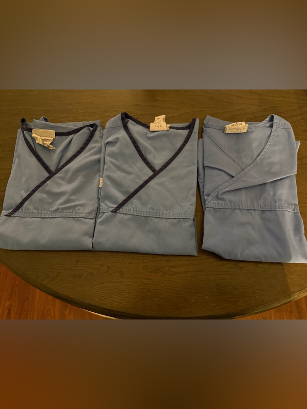 Urbane Ceil Blue Medical Scrub Tops - Set of 3